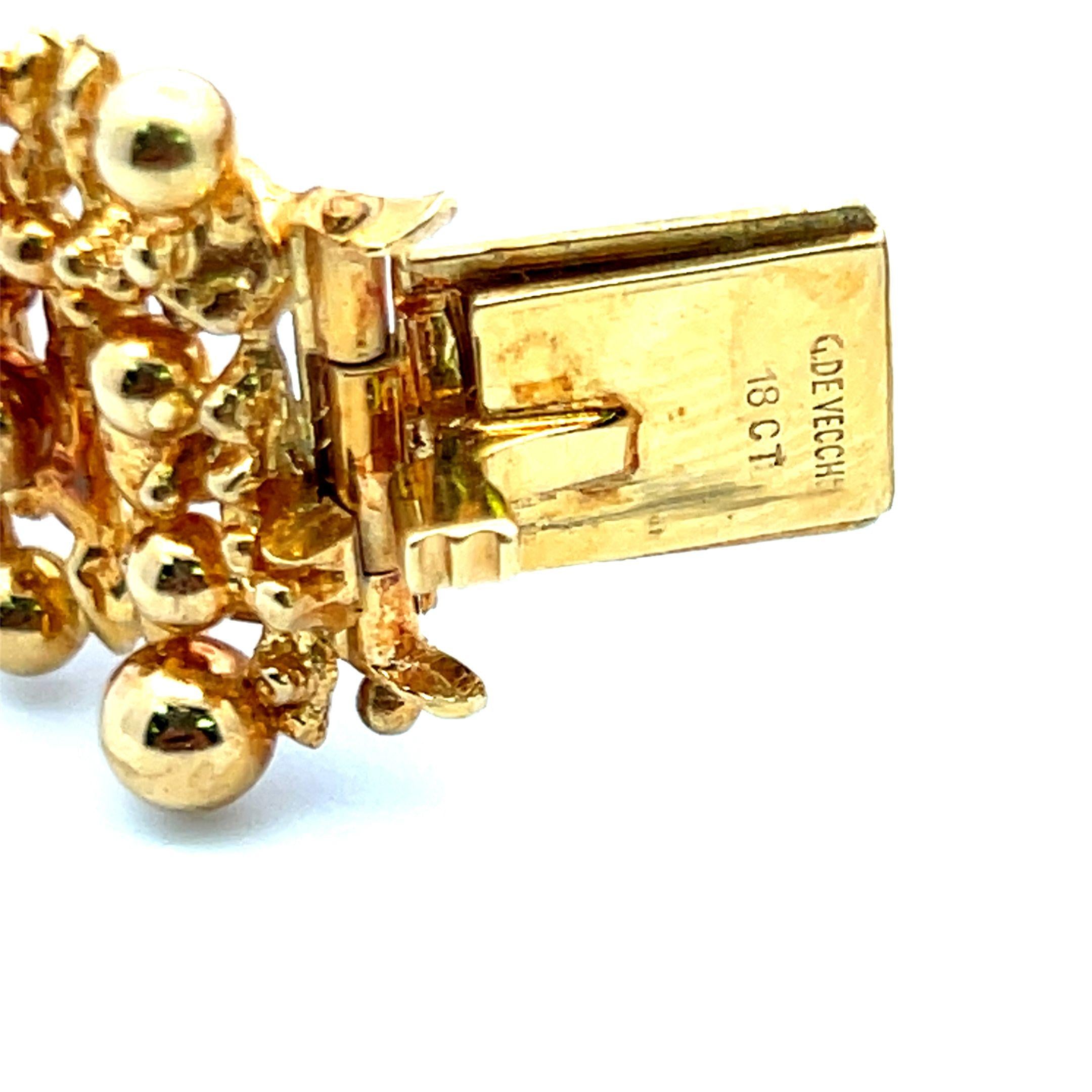 Cesare De Vecch Vintage 18K Yellow Gold Link Bracelet 72.1 Grams 7 inch