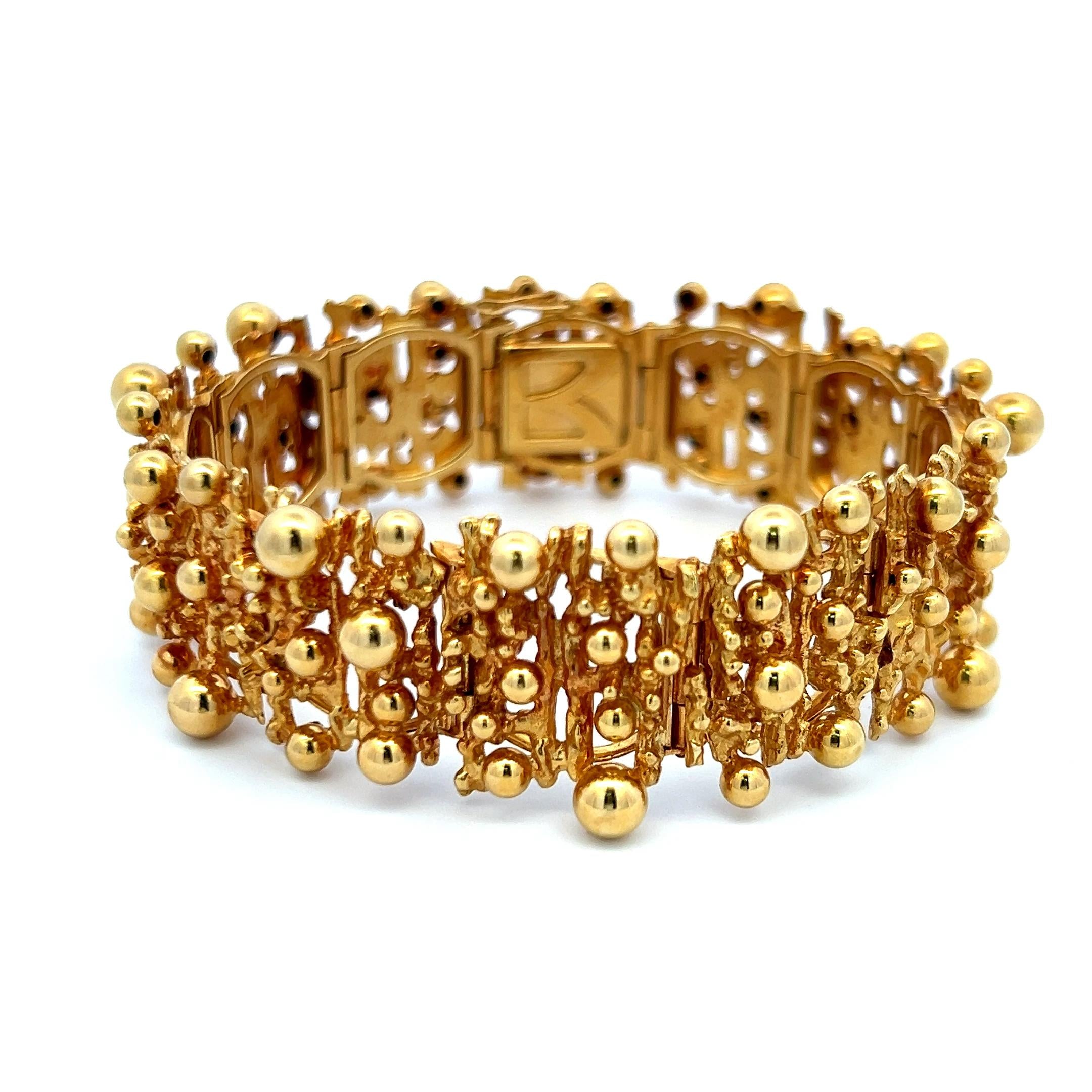 Cesare De Vecch Vintage 18K Yellow Gold Link Bracelet 72.1 Grams 7 inch