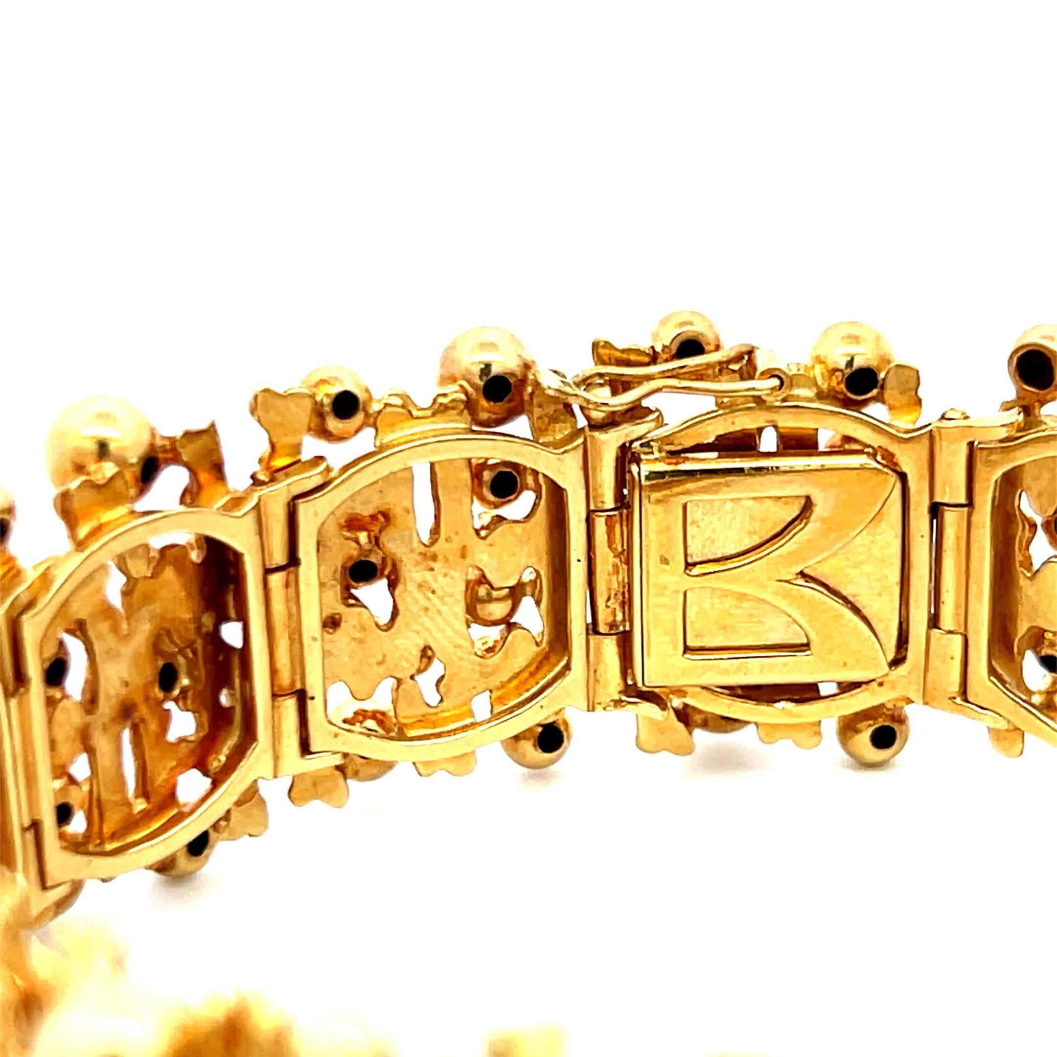 Cesare De Vecch Vintage 18K Yellow Gold Link Bracelet 72.1 Grams 7 inch