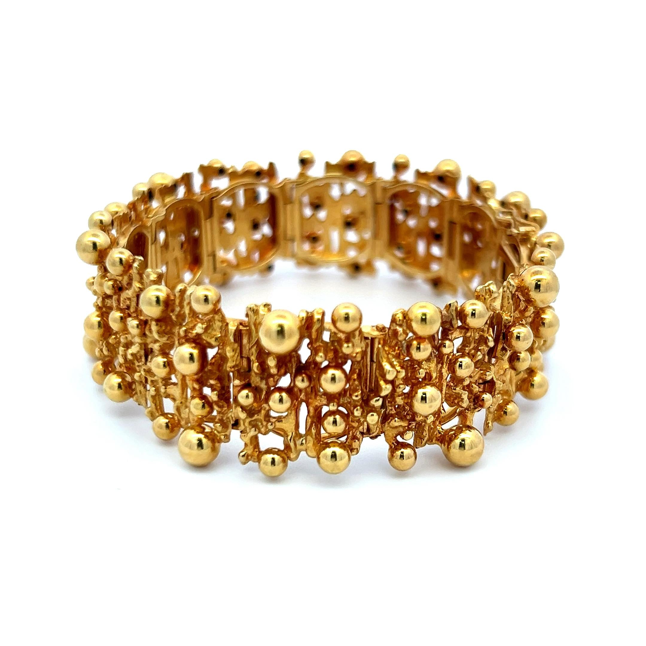 Cesare De Vecch Vintage 18K Yellow Gold Link Bracelet 72.1 Grams 7 inch