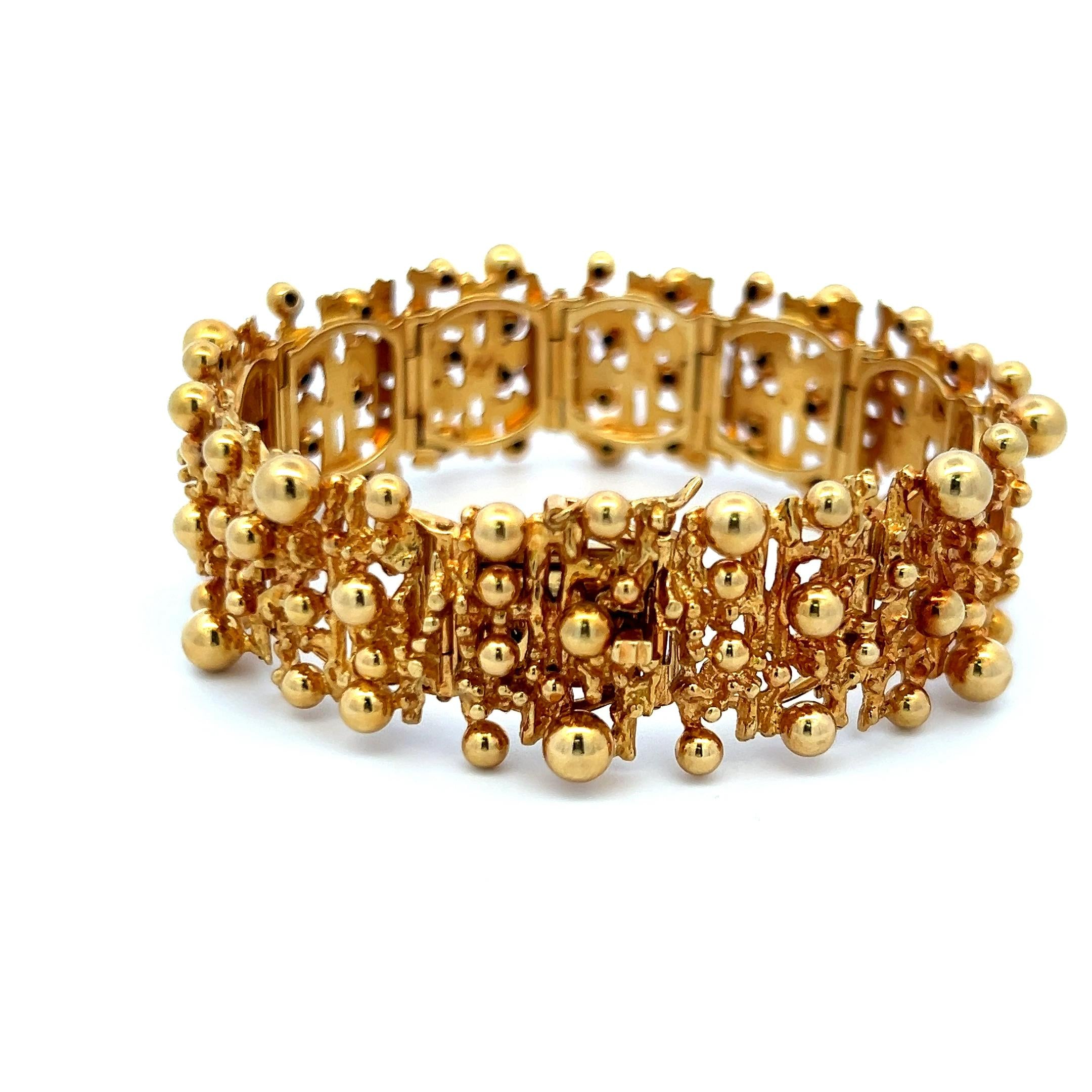 Cesare De Vecch Vintage 18K Yellow Gold Link Bracelet 72.1 Grams 7 inch