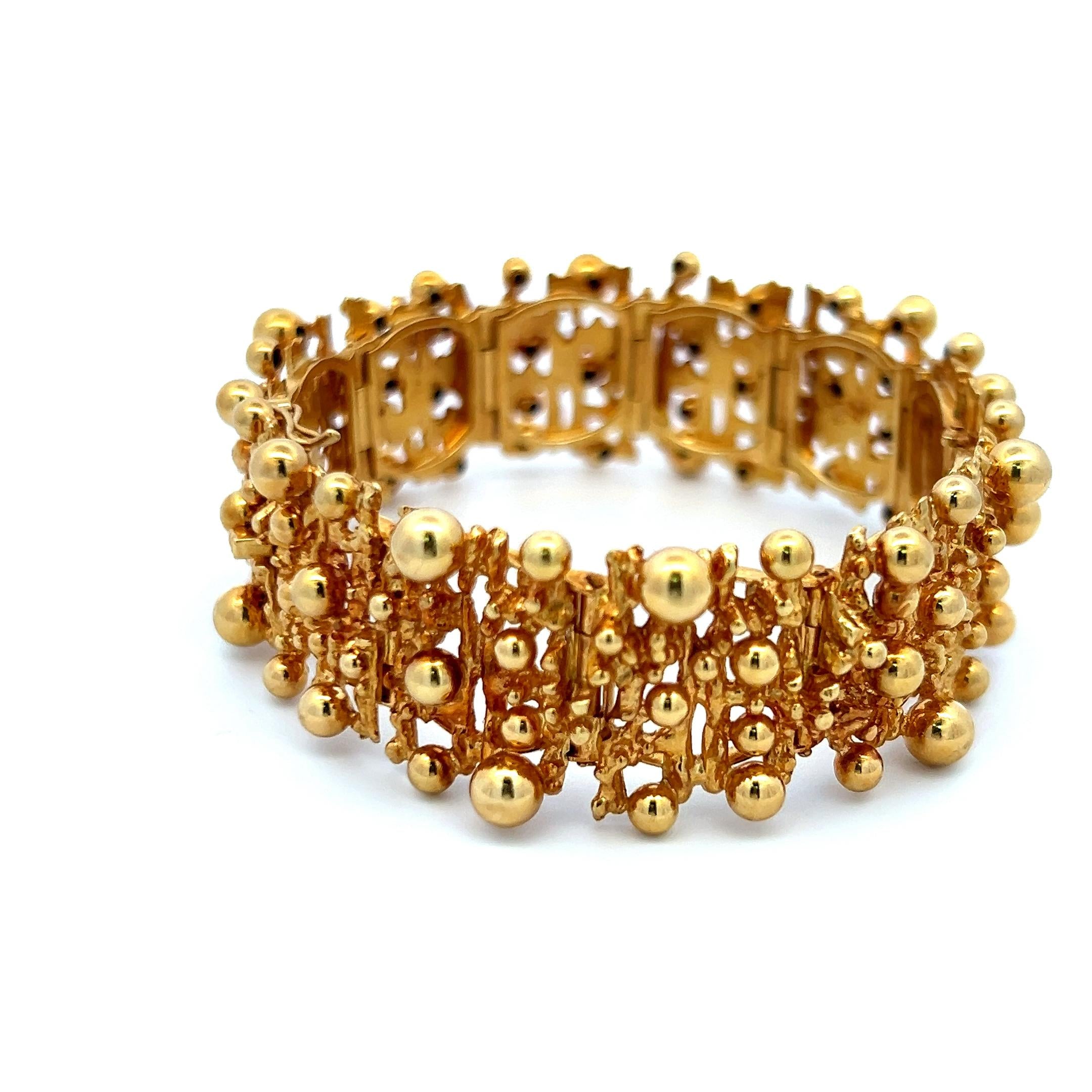 Cesare De Vecch Vintage 18K Yellow Gold Link Bracelet 72.1 Grams 7 inch