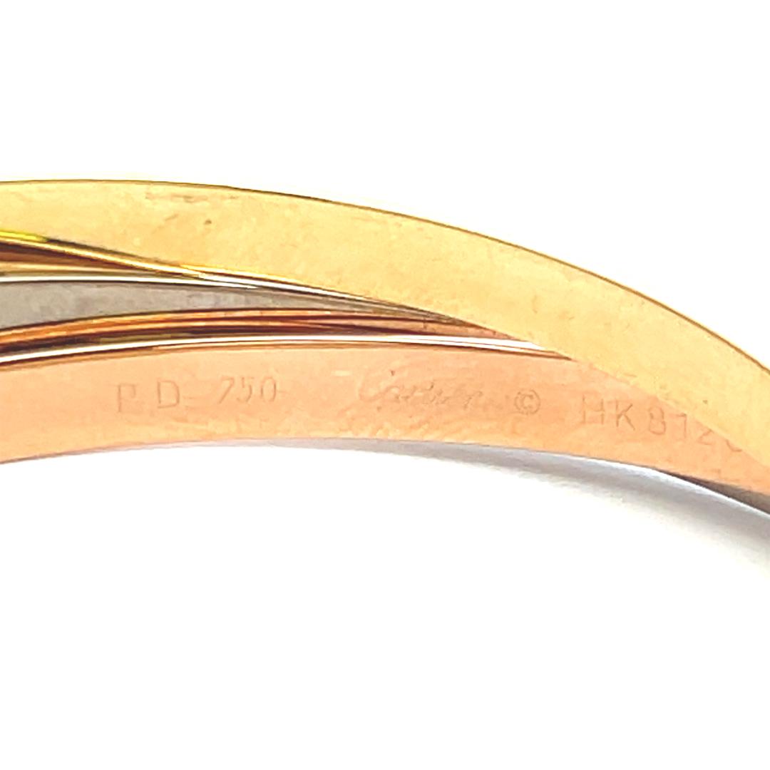 Cartier 18 Karat Tri Color Gold Bangle Trinity Bracelet with Paper