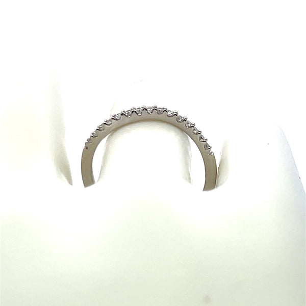 0.20 Carat Round Brilliant H VS1 Diamond 14 Karat White Gold Band Ring