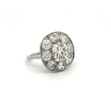 4.24 Carat Cushion Brilliant and Old European Diamond Platinum Engagement Ring