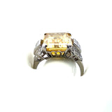 0.62 Carat Baguette Shape and Round Brilliant Diamond Platinum Semi Mount Ring