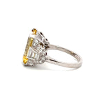 0.62 Carat Baguette Shape and Round Brilliant Diamond Platinum Semi Mount Ring