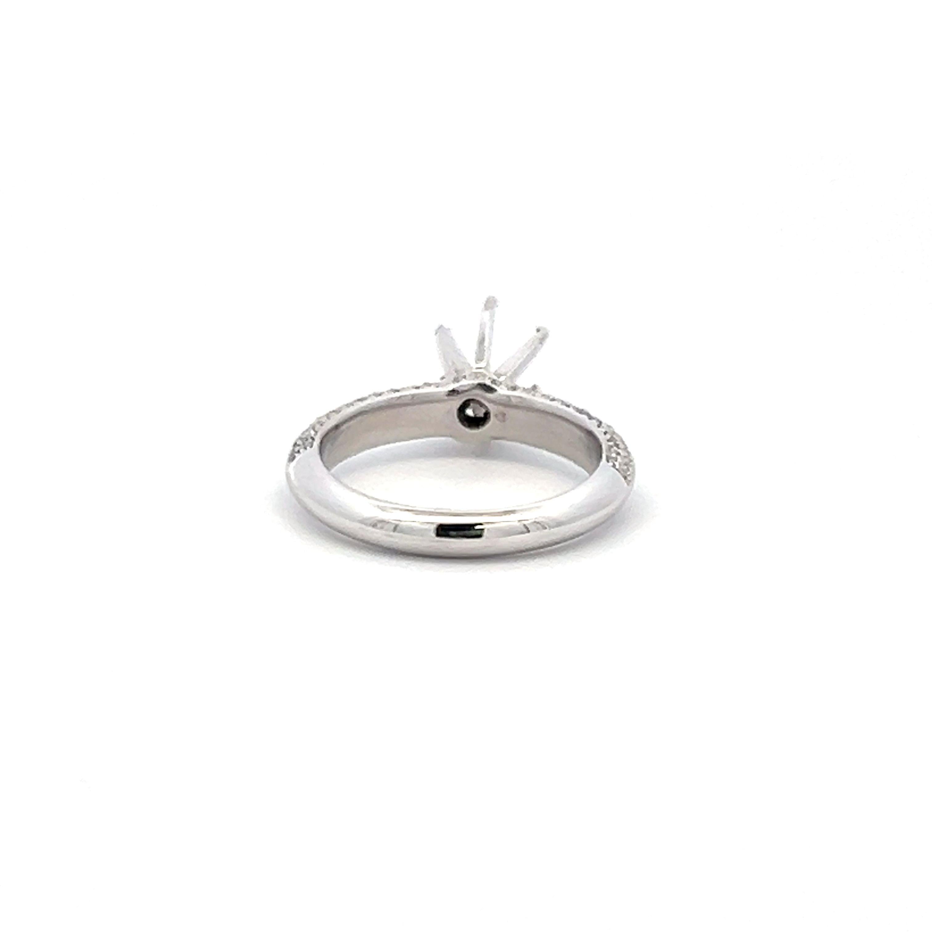 Tiffany & Co 0.50 Carat Round Brilliant F VS1 Diamond Platinum Semi Mount Ring