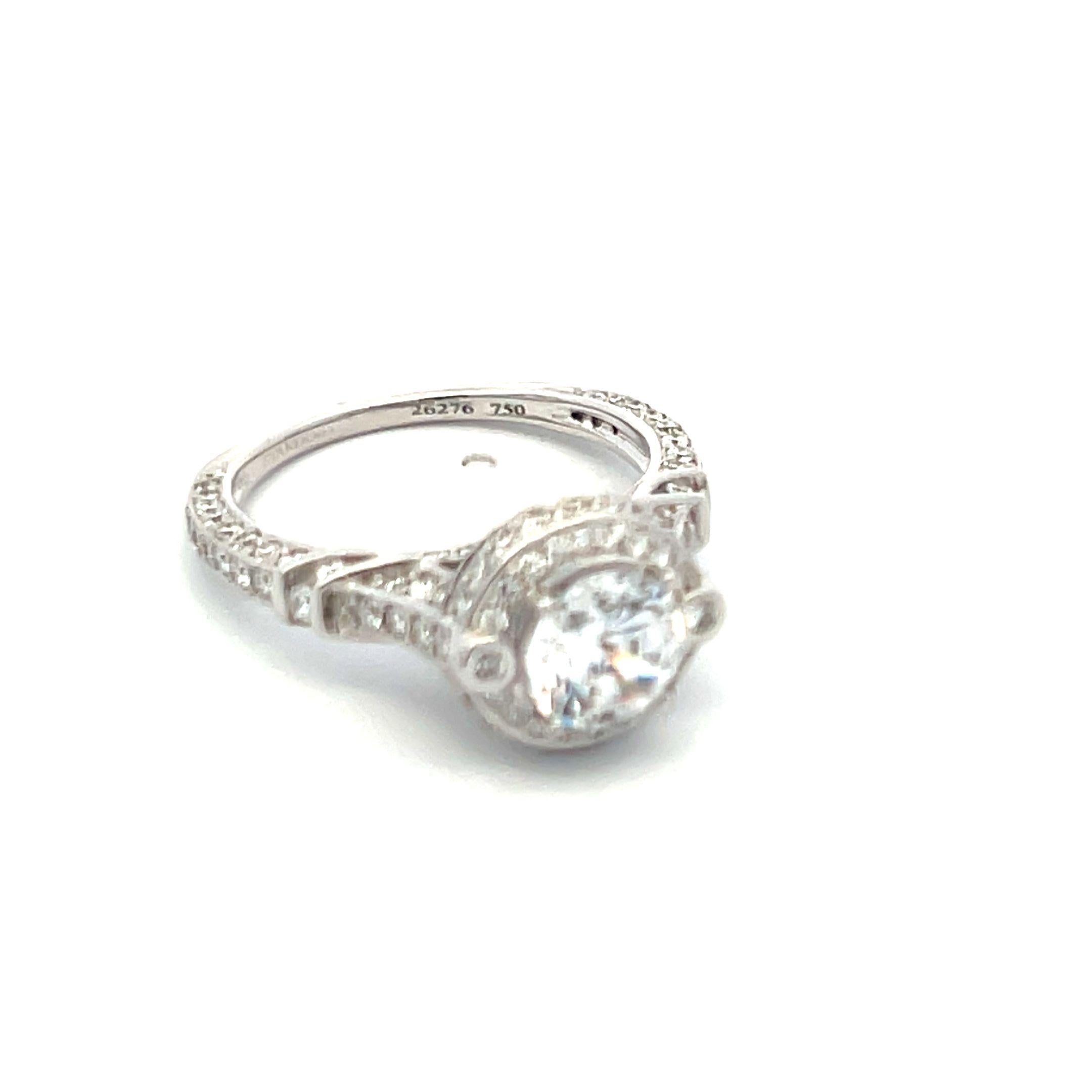 18K WG Engagement Ring 1ct Lab-Grown Center Diamond & 1.03ct Natural Diamonds