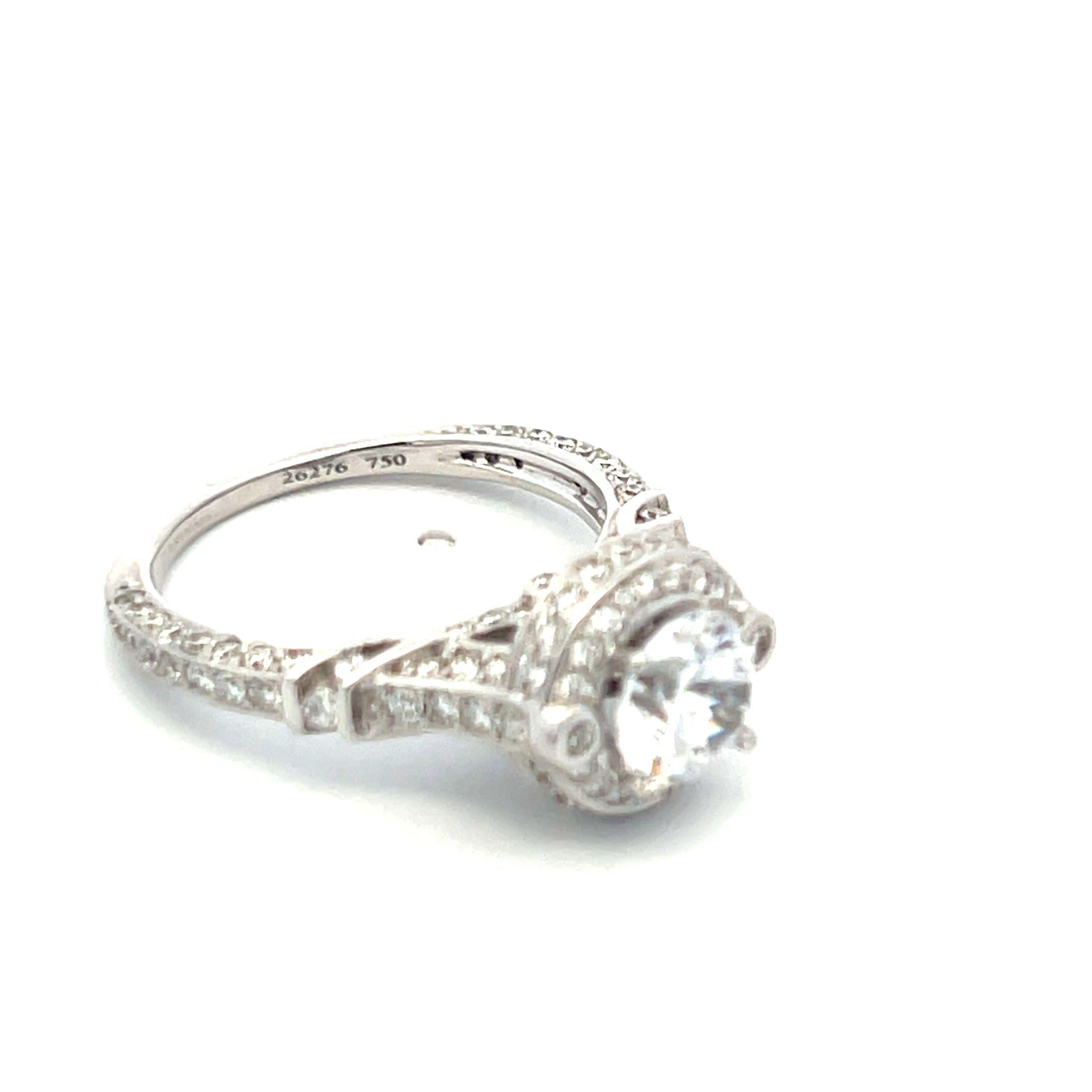18K WG Engagement Ring 1ct Lab-Grown Center Diamond & 1.03ct Natural Diamonds