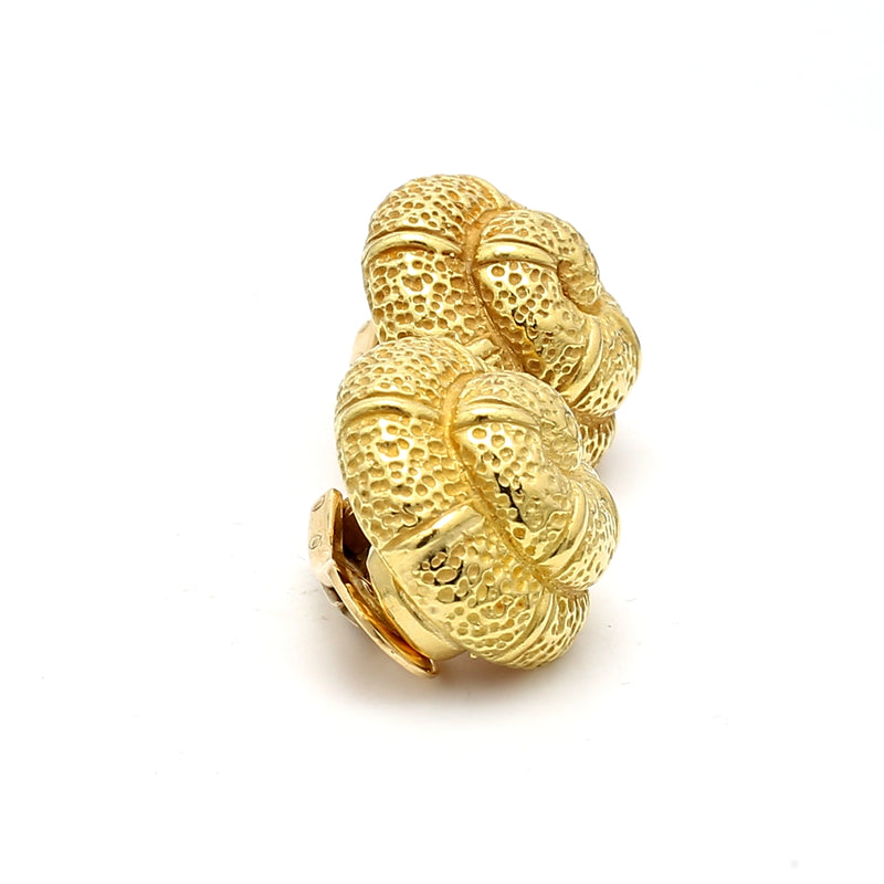 Elizabeth Gauge Vintage 22.50 Grams 18 Karat Yellow Gold Clip On Earrings