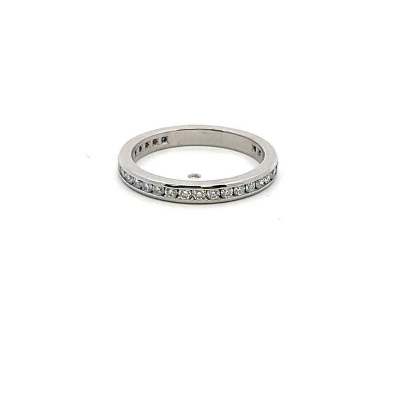 Tiffany & Co 0.40 Carat Round Brilliant F VS1 Diamond Platinum Wedding Band Ring