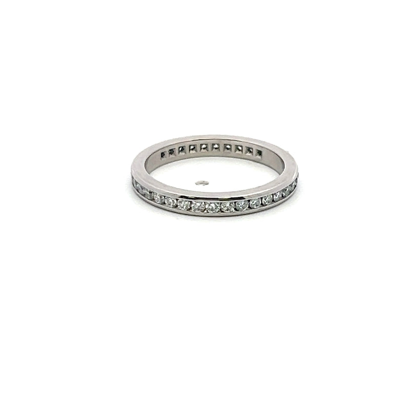 Tiffany & Co 0.40 Carat Round Brilliant F VS1 Diamond Platinum Wedding Band Ring