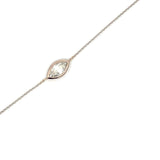 0.61 Carat Marquis Shape F SI1 Diamond 18 Karat White Gold Pendant Necklace