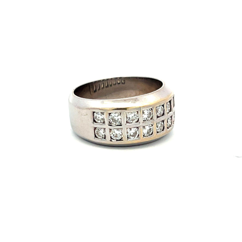 1.00 Carat Round Brilliant G VS1 Diamond 18 Karat White Gold Band Ring