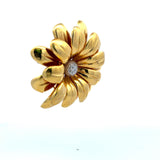 0.10 Carat Round Brilliant G SI1 Diamond 18 Karat Yellow Gold Pin Brooch