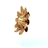 0.10 Carat Round Brilliant G SI1 Diamond 18 Karat Yellow Gold Pin Brooch