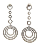 4.73 Carat Round Brilliant F-SI1 Diamond 18 Karat White Gold Dangling Earrings