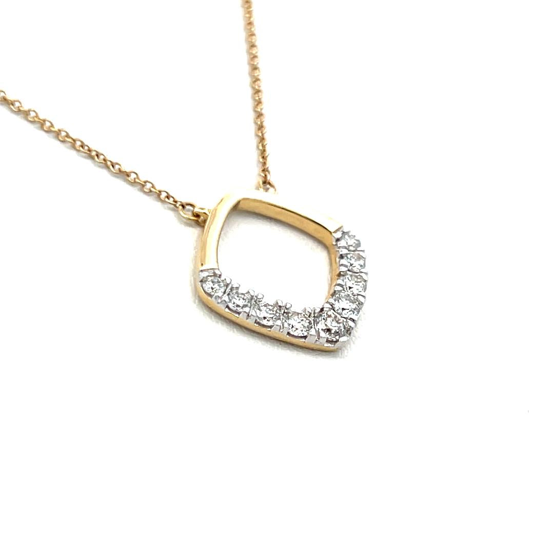 0.37 Carat Round Brilliant Diamond 14 Karat Yellow Gold Pendant Necklace