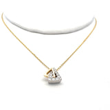 0.28 Carat Round Brilliant G SI Diamond 14 Karat Two Tone Gold Pendant Necklace