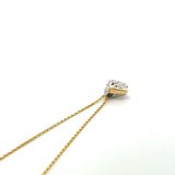 0.28 Carat Round Brilliant G SI Diamond 14 Karat Two Tone Gold Pendant Necklace