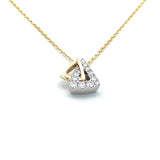 0.28 Carat Round Brilliant G SI Diamond 14 Karat Two Tone Gold Pendant Necklace