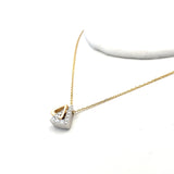 0.28 Carat Round Brilliant G SI Diamond 14 Karat Two Tone Gold Pendant Necklace