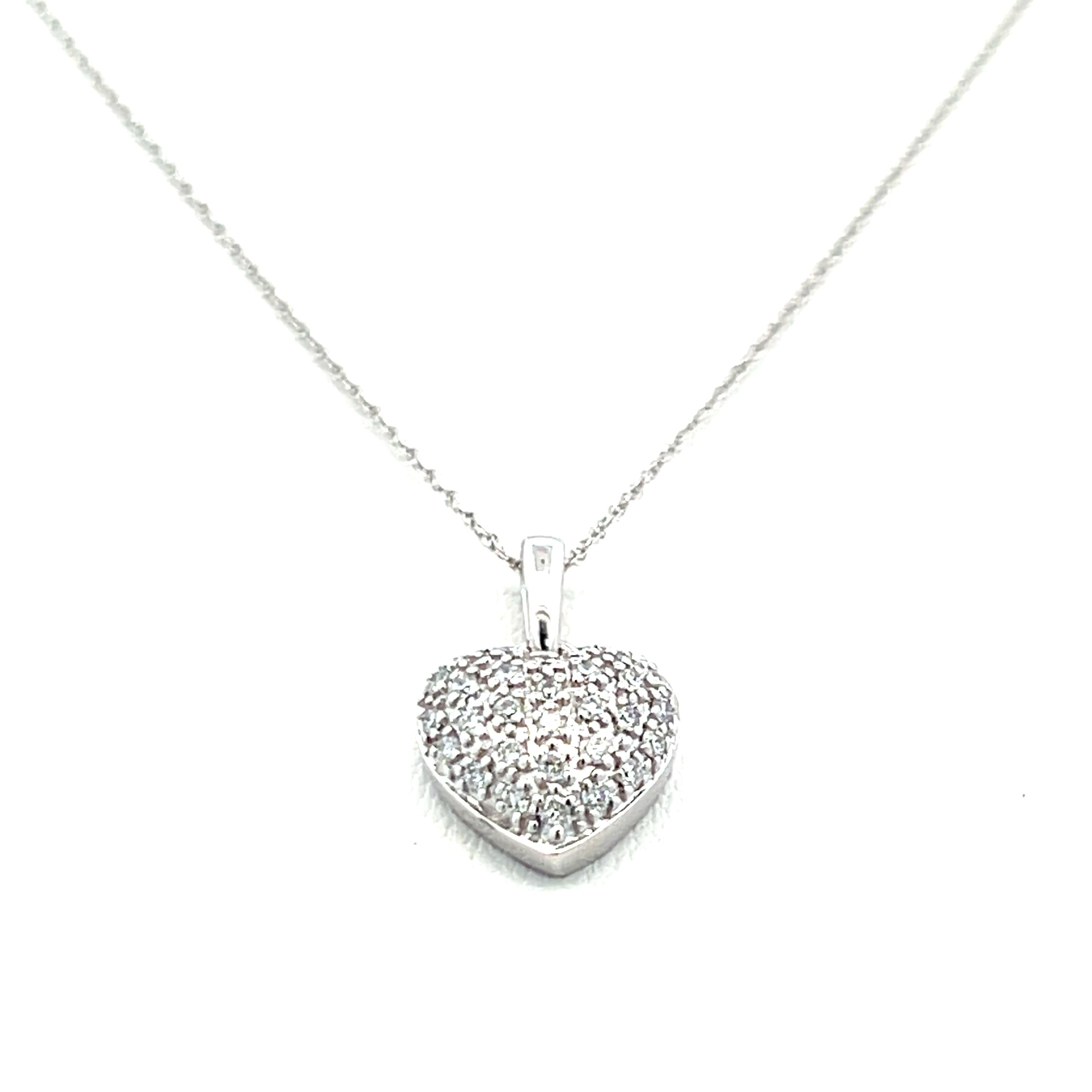 0.25 Carat Round Brilliant G SI1 Diamond 14 Karat White Gold Pendant Necklace