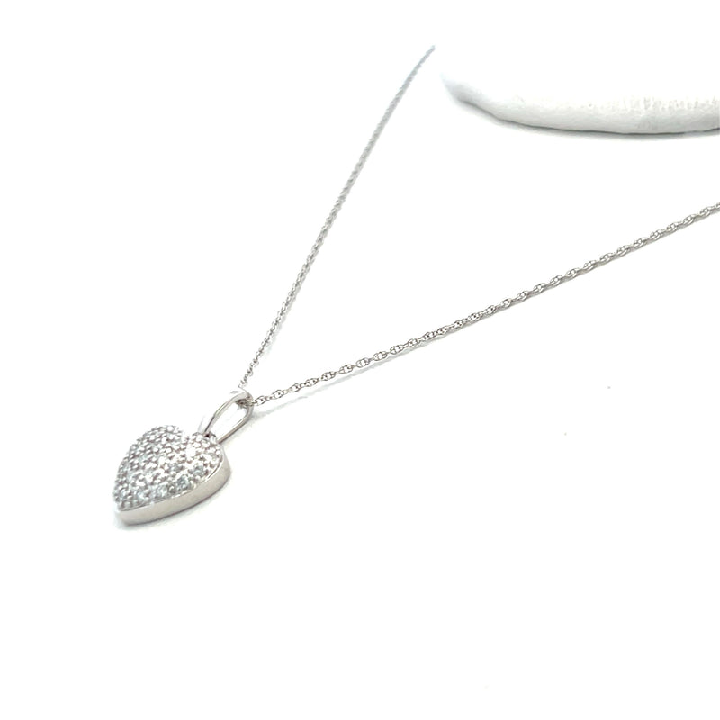 0.25 Carat Round Brilliant G SI1 Diamond 14 Karat White Gold Pendant Necklace