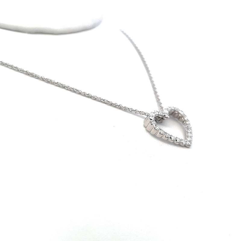 0.50 Carat Round Brilliant G VS1 Diamond 14 Karat White Gold Pendant Necklace