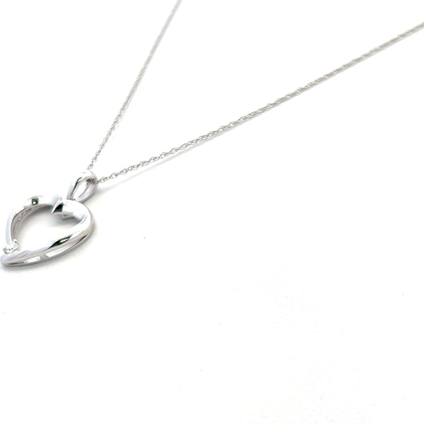 0.03 Carat Round Brilliant G VS1 Diamond 14 Karat White Gold Pendant Necklace