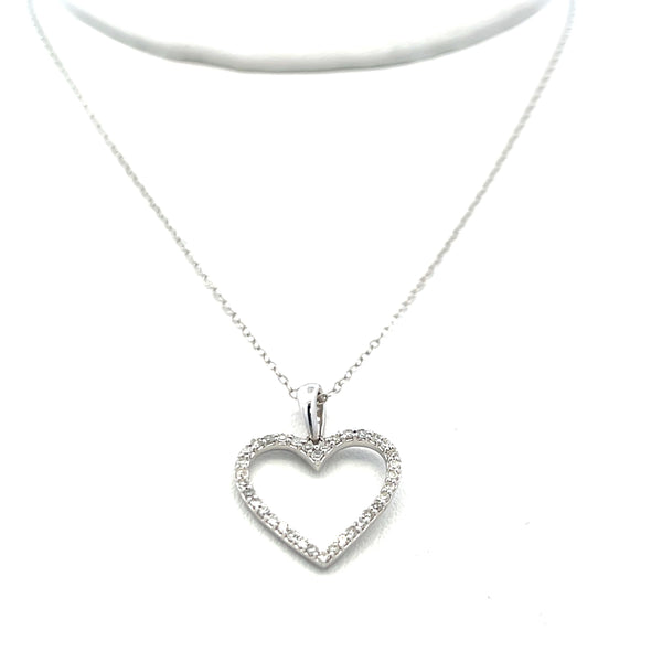 0.17 Carat Round Brilliant H I2 Diamond 14 Karat White Gold Pendant Necklace