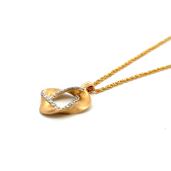 0.20 Carat Round Brilliant G VS2 Diamond 14 Karat Yellow Gold Pendant Necklace