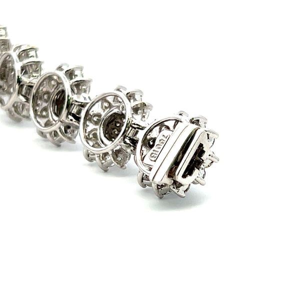 Hammerman Bros 16.75ct Diamond Sunburst Link Bracelet in 18K White Gold/Platinum