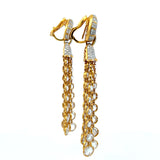 25.00 Carat Rose Cut and Round Diamond 18 Karat Yellow Gold Chandelier Earrings