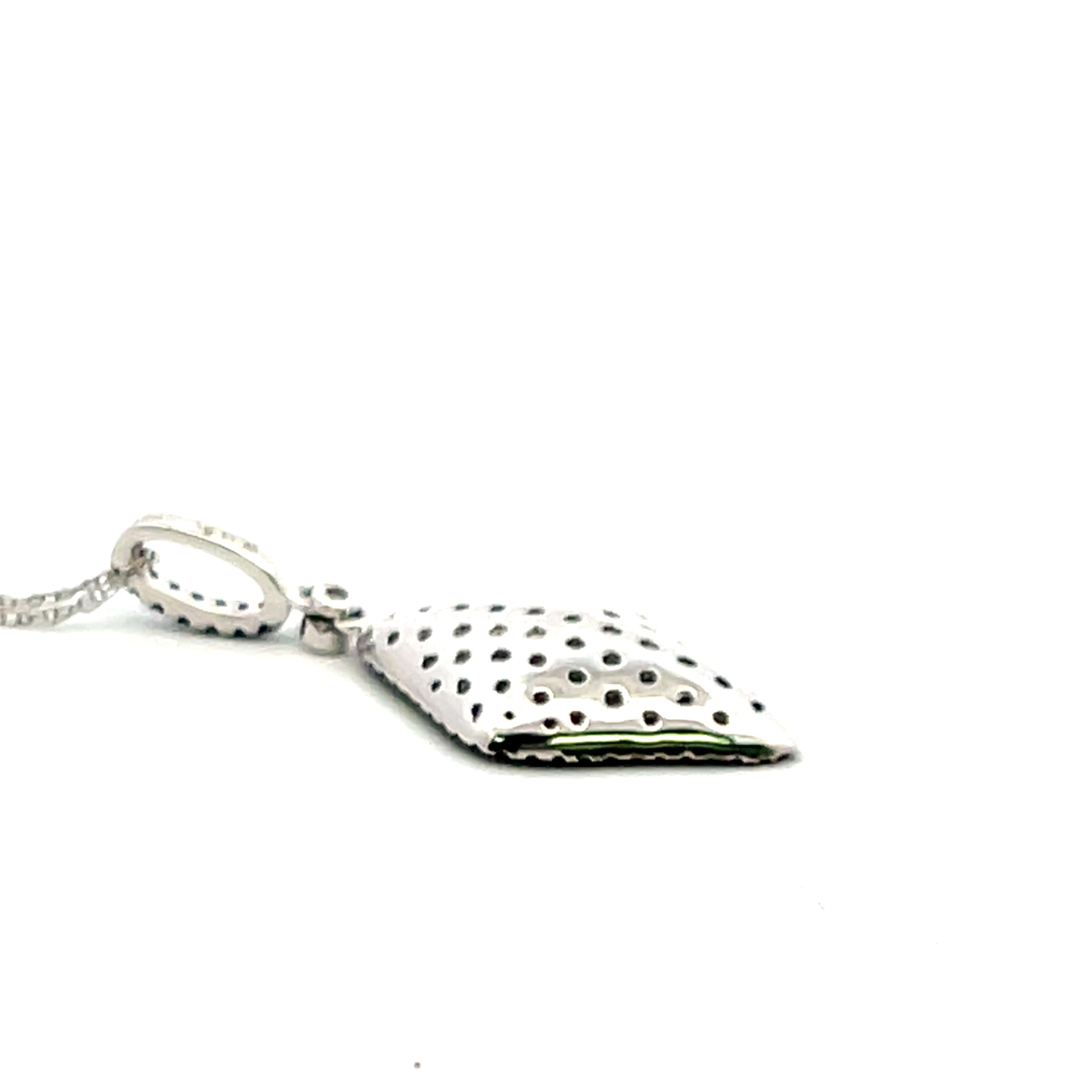 0.97 Carat Round Brilliant G VS2 Diamond 14 Karat White Gold Pendant Necklace