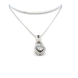 0.90 Carat Round Brilliant H VS2 Diamond 18 Karat White Gold Pendant Necklace