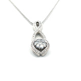 0.90 Carat Round Brilliant H VS2 Diamond 18 Karat White Gold Pendant Necklace