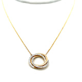 0.22 Carat Round Brilliant G SI1 Diamond 14 Karat Two Tone Gold Pendant Necklace