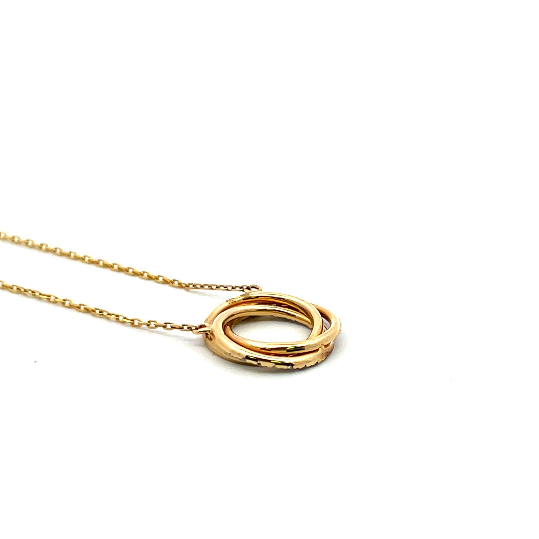 0.22 Carat Round Brilliant G SI1 Diamond 14 Karat Two Tone Gold Pendant Necklace