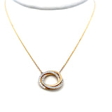 0.22 Carat Round Brilliant G SI1 Diamond 14 Karat Two Tone Gold Pendant Necklace