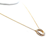 0.22 Carat Round Brilliant G SI1 Diamond 14 Karat Two Tone Gold Pendant Necklace