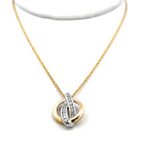 0.25 Carat Round Brilliant G VS1 Diamond 14 Karat Two Tone Gold Pendant Necklace