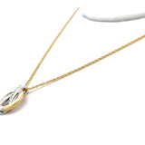 0.25 Carat Round Brilliant G VS1 Diamond 14 Karat Two Tone Gold Pendant Necklace