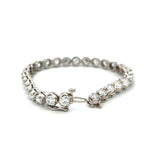 Lab-Grown 10.38 Carat Round Brilliant Diamond 14K White Gold Tennis Bracelet