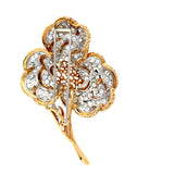 25.00 Carat Round Brilliant E VS1 Diamond 18 Karat Yellow Gold Pin Brooch