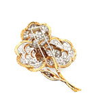 25.00 Carat Round Brilliant E VS1 Diamond 18 Karat Yellow Gold Pin Brooch