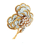 25.00 Carat Round Brilliant E VS1 Diamond 18 Karat Yellow Gold Pin Brooch