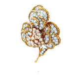 25.00 Carat Round Brilliant E VS1 Diamond 18 Karat Yellow Gold Pin Brooch