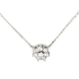 0.80 Carat Round Brilliant G VS1 Diamond 18 Karat White Gold Pendant Necklace